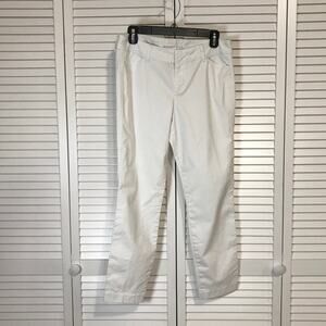 Old Navy Pixie White High Waisted Straight Leg Petite Ankle Pants 6